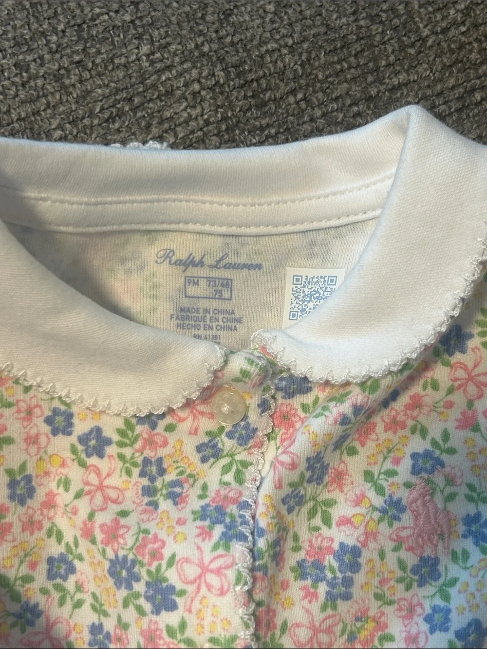 Polo by Ralph Lauren Baby Floral One-Piece in Pink, Blue & White50%OFF SEND OFFE